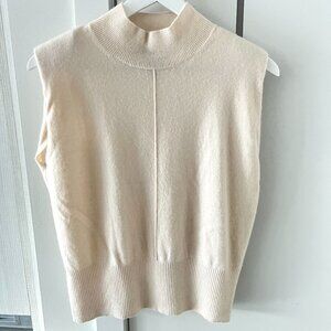 Banana Republic Franca Cashmere Padded-Shoulder Top